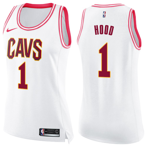 Nike Cavaliers #1 Rodney Hood White Pink Women's NBA Swingman Fashion Jersey