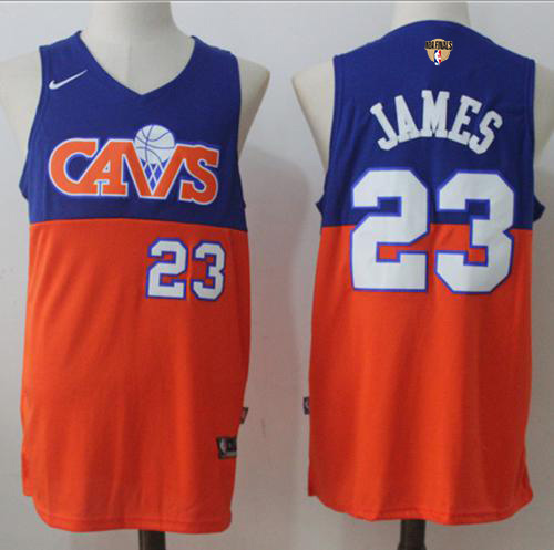 Nike Cavaliers #23 LeBron James Blue Orange The Finals Patch NBA Swingman Jersey Nike Cavaliers #23 LeBron James Blue Orange The Finals Patch NBA Swingman Jersey