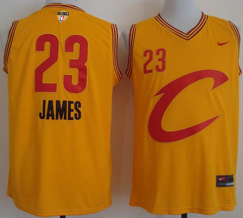 Nike Cavaliers #23 LeBron James Gold The Finals Patch NBA Swingman Jersey Nike Cavaliers #23 LeBron James Gold The Finals Patch NBA Swingman Jersey