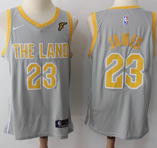 Nike Cavaliers #23 LeBron James Gray NBA Swingman City Edition Jersey Nike Cavaliers #23 LeBron James Gray NBA Swingman City Edition Jersey