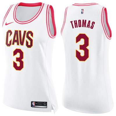 Nike Cavaliers #3 Isaiah Thomas White Pink Women's NBA Swingman Fashion Jersey