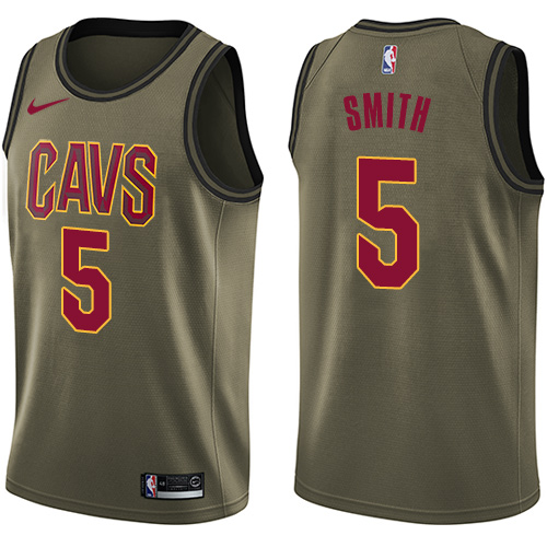 Nike Cavaliers #5 J.R. Smith Green Salute to Service NBA Swingman Jersey
