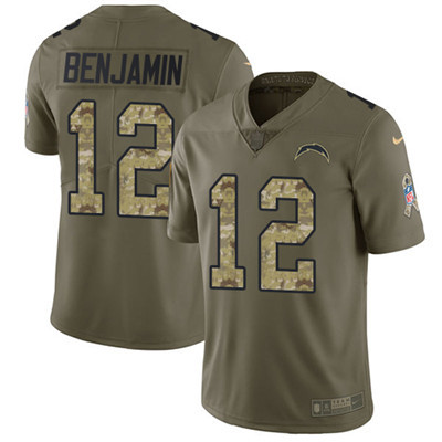 Nike Chargers #12 Travis Benjamin Olive Camo Youth Stitched NFL Limited 2017 Salute to Service Jersey