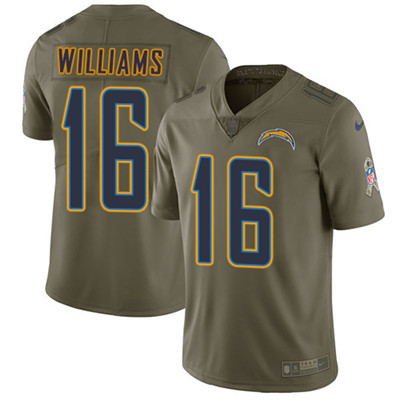 Nike Chargers #16 Tyrell Williams Olive Youth Stitched NFL Limited 2017 Salute to Service Jersey