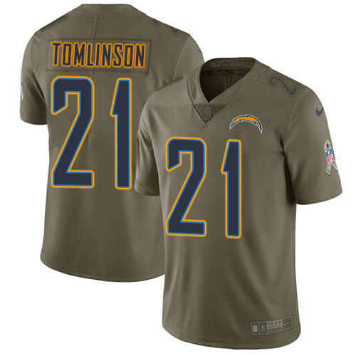 Nike Chargers #21 LaDainian Tomlinson Olive Youth Stitched NFL Limited 2017 Salute to Service Jersey Nike Chargers #21 LaDainian Tomlinson Olive Youth Stitched NFL Limited 2017 Salute to Service Jersey