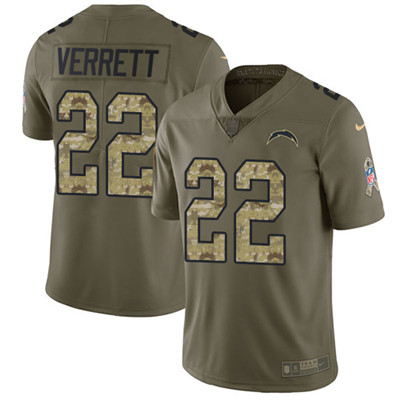 Nike Chargers #22 Jason Verrett Olive Camo Youth Stitched NFL Limited 2017 Salute to Service Jersey Nike Chargers #22 Jason Verrett Olive Camo Youth Stitched NFL Limited 2017 Salute to Service Jersey