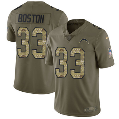 Nike Chargers #33 Tre Boston Olive Camo Youth Stitched NFL Limited 2017 Salute to Service Jersey