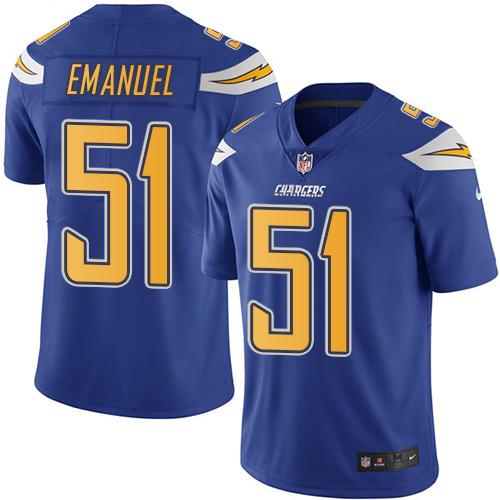 Nike Chargers #51 Kyle Emanuel Electric Blue Men's Stitched NFL Limited Rush Jersey Nike Chargers #51 Kyle Emanuel Electric Blue Men's Stitched NFL Limited Rush Jersey