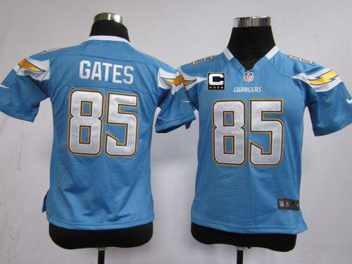 Nike Chargers #85 Antonio Gates Electric Blue Alternate With C Patch Youth Stitched NFL Elite Jersey Nike Chargers #85 Antonio Gates Electric Blue Alternate With C Patch Youth Stitched NFL Elite Jersey