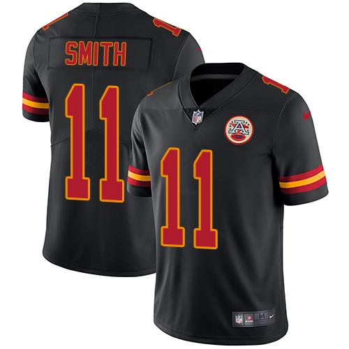Nike Chiefs #11 Alex Smith Black Men's Stitched NFL Limited Rush Jersey Nike Chiefs #11 Alex Smith Black Men's Stitched NFL Limited Rush Jersey