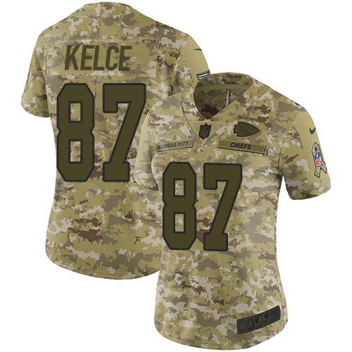 Nike Chiefs #87 Travis Kelce Camo Women's Stitched NFL Limited 2018 Salute to Service Jersey Nike Chiefs #87 Travis Kelce Camo Women's Stitched NFL Limited 2018 Salute to Service Jersey