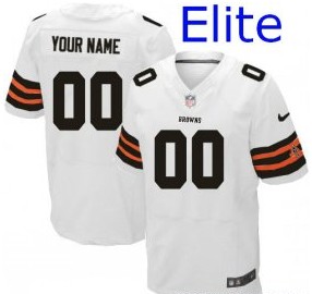 Nike Cleveland Browns White Customized Elite Jerseys