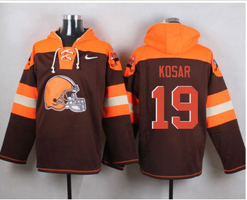 Nike Cleverland Browns #19 Bernie Kosar Brown Player Pullover NFL Hoodie