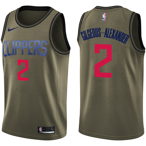 Nike Clippers #2 Shai Gilgeous-Alexander Green NBA Swingman Salute to Service Jersey Nike Clippers #2 Shai Gilgeous-Alexander Green NBA Swingman Salute to Service Jersey