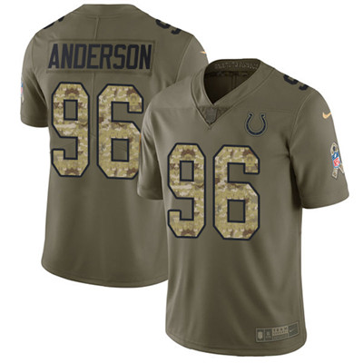 Nike Colts #96 Henry Anderson Olive Camo Youth Stitched NFL Limited 2017 Salute to Service Jersey