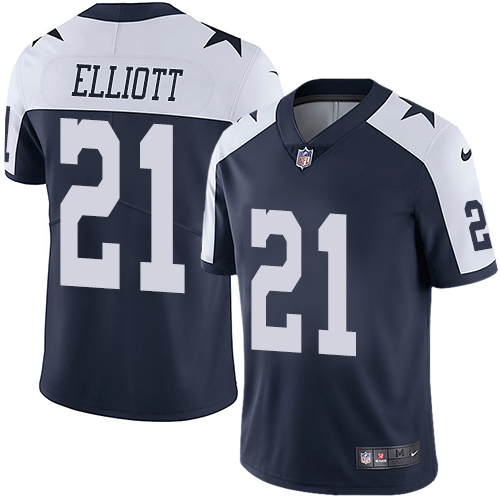 Nike Cowboys #21 Ezekiel Elliott Navy Blue Thanksgiving Youth Stitched NFL Vapor Untouchable Limited Throwback Jersey Nike Cowboys #21 Ezekiel Elliott Navy Blue Thanksgiving Youth Stitched NFL Vapor Untouchable Limited Throwback Jersey