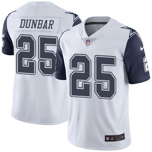 Nike Cowboys #25 Lance Dunbar White Men's Stitched NFL Limited Rush Jersey Nike Cowboys #25 Lance Dunbar White Men's Stitched NFL Limited Rush Jersey