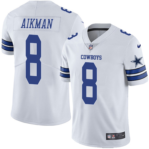 Nike Cowboys #8 Troy Aikman White Men's Stitched NFL Vapor Untouchable Limited Jersey