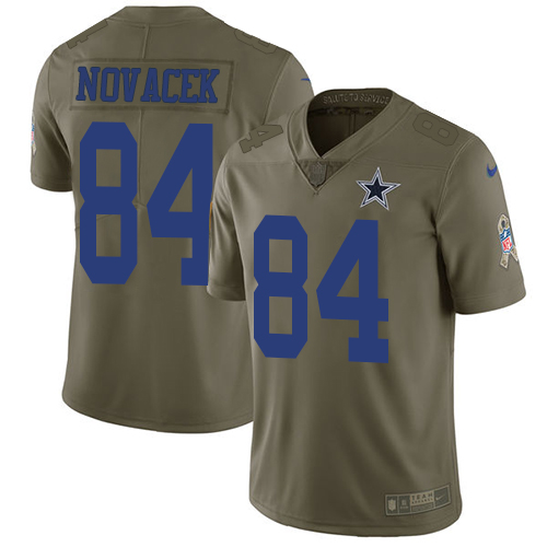 Nike Cowboys #84 Jay Novacek Olive Youth Stitched NFL Limited 2017 Salute to Service Jersey