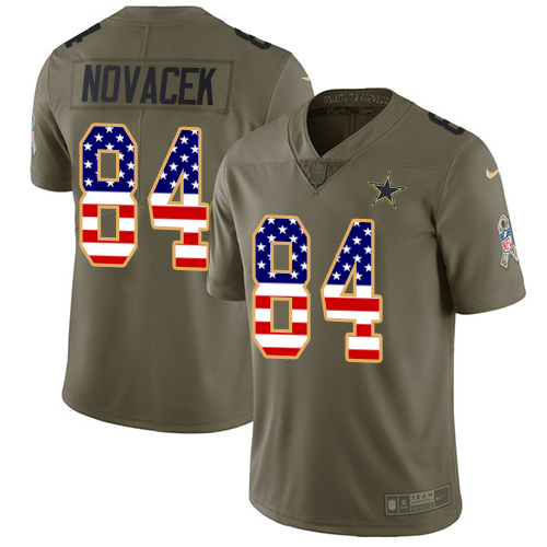 Nike Cowboys #84 Jay Novacek Olive Youth USA Flag 2017 Salute to Service NFL Limited Jersey