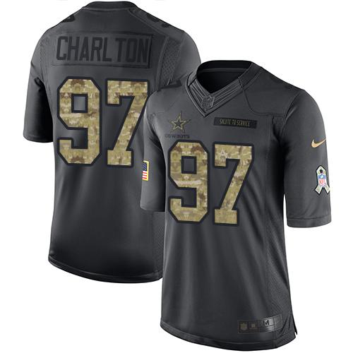 Nike Cowboys #97 Taco Charlton Black Youth Stitched NFL Limited 2016 Salute to Service Jersey Nike Cowboys #97 Taco Charlton Black Youth Stitched NFL Limited 2016 Salute to Service Jersey