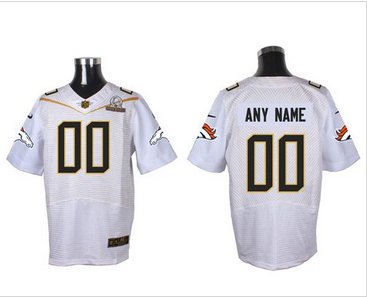 Nike Denver Broncos Customized White 2016 Pro Bowl Men's Stitched NFL Elite Jersey