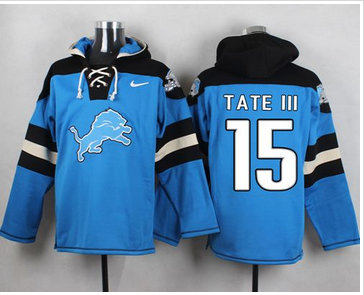 Nike Detroit Lions #15 Golden Tate III Blue Player Pullover NFL Hoodie Nike Detroit Lions #15 Golden Tate III Blue Player Pullover NFL Hoodie
