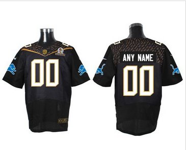 Nike Detroit Lions Customized Black 2016 Pro Bowl Men's Stitched NFL Elite Jersey