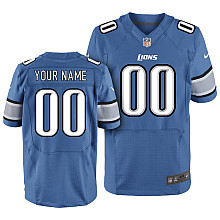 Nike Detroit Lions Customized Elite Blue Jerseys