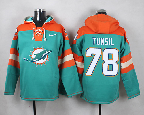 Nike Dolphins #78 Laremy Tunsil Aqua Green Player Pullover NFL Hoodie