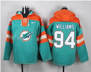 Nike Dolphins #94 Mario Williams Aqua Green Player Pullover NFL Hoodie