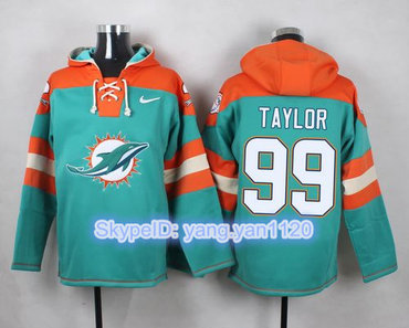 Nike Dolphins #99 Jason Taylor Aqua Green Player Pullover NFL Hoodie