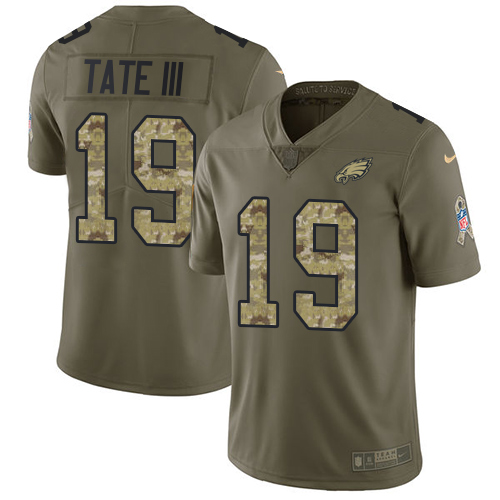 Nike Eagles #19 Golden Tate III Olive Camo Youth Stitched NFL Limited 2017 Salute to Service Jersey Nike Eagles #19 Golden Tate III Olive Camo Youth Stitched NFL Limited 2017 Salute to Service Jersey