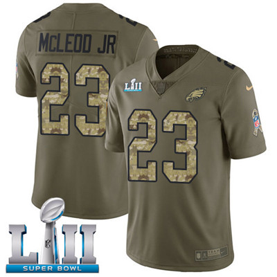 Nike Eagles #23 Rodney McLeod Jr Olive Camo Super Bowl LII Youth Stitched NFL Limited 2017 Salute to Service Jersey