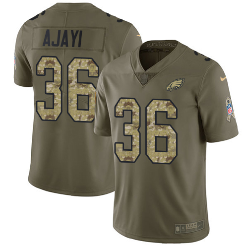 Nike Eagles #36 Jay Ajayi Olive Camo Youth Stitched NFL Limited 2017 Salute to Service Jersey