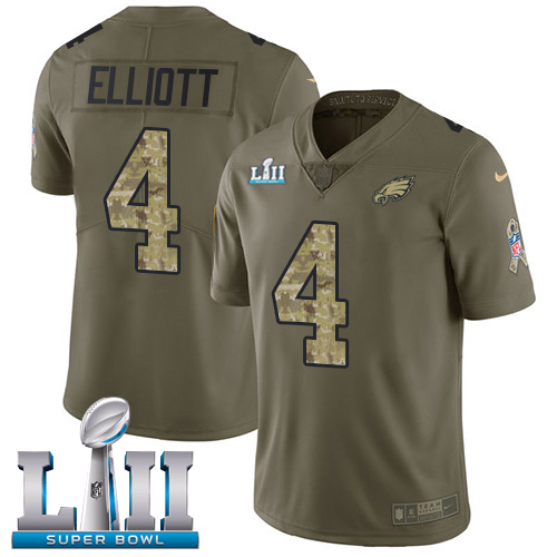 Nike Eagles #4 Jake Elliott Olive Camo Super Bowl LII Youth Stitched NFL Limited 2017 Salute to Service Jersey Nike Eagles #4 Jake Elliott Olive Camo Super Bowl LII Youth Stitched NFL Limited 2017 Salute to Service Jersey