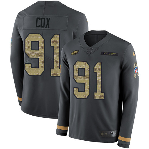 Nike Eagles #91 Fletcher Cox Anthracite Salute to Service Youth Nike Eagles #91 Fletcher Cox Anthracite Salute to Service Youth