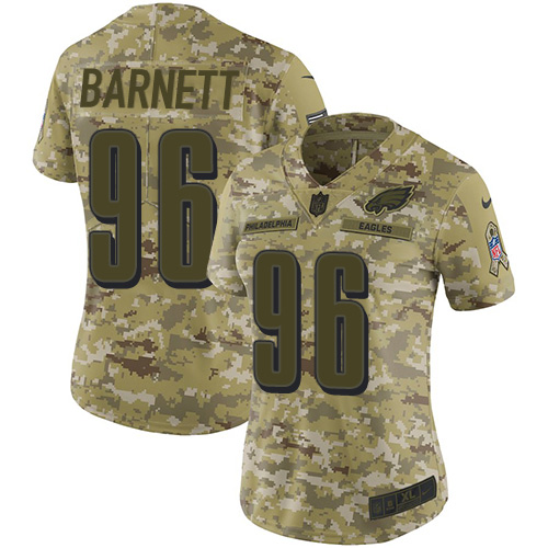 Nike Eagles #96 Derek Barnett Camo Women's Stitched NFL Limited 2018 Salute to Service Jersey Nike Eagles #96 Derek Barnett Camo Women's Stitched NFL Limited 2018 Salute to Service Jersey