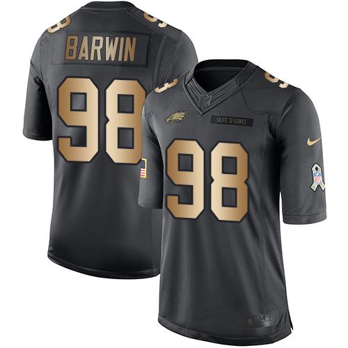 Google jerseys Nike Eagles #98 Connor Barwin Black Youth Stitched NFL Limited Gold Salute to Service Jersey