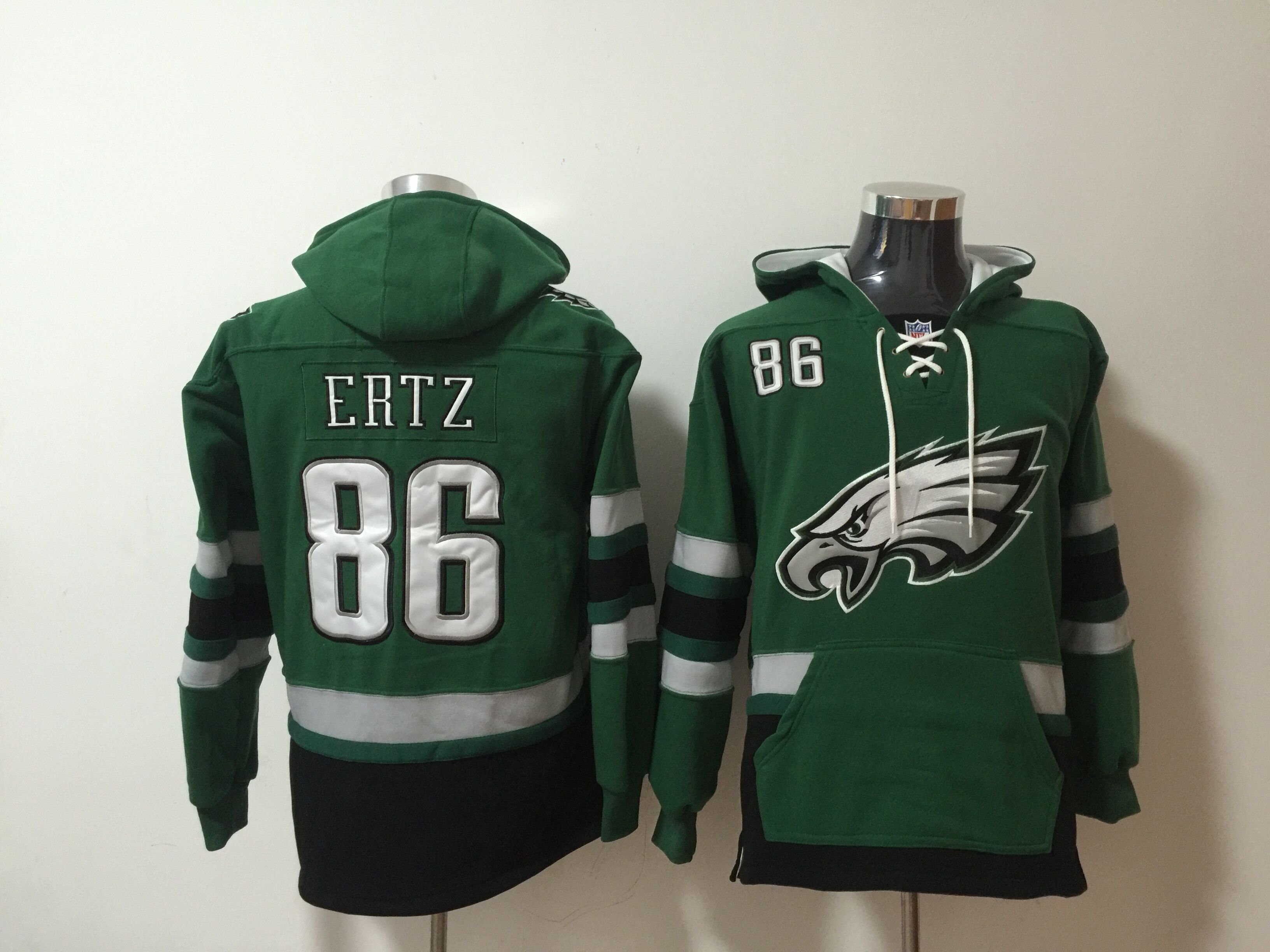 Nike Eagles 86 Zach Ertz Green All Stitched Hooded Sweatshirt