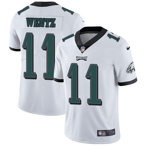 Nike Eagles White Men's Customized Stitched NFL Vapor Untouchable Limited Jersey