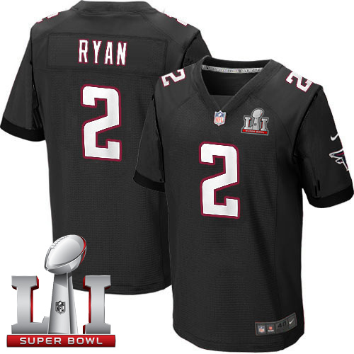 Nike Falcons #2 Matt Ryan Black Alternate Super Bowl LI 51 Men's Stitched NFL Elite Jersey