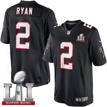 Nike Falcons #2 Matt Ryan Black Alternate Super Bowl LI 51 Men's Stitched NFL Limited Jersey