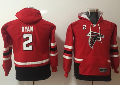 Nike Falcons #2 Matt Ryan Red Youth Name & Number Pullover NFL Hoodie