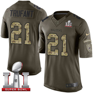 Nike Falcons #21 Desmond Trufant Green Super Bowl LI 51 Men's Stitched NFL Limited Salute To Service Jersey Nike Falcons #21 Desmond Trufant Green Super Bowl LI 51 Men's Stitched NFL Limited Salute To Service Jersey
