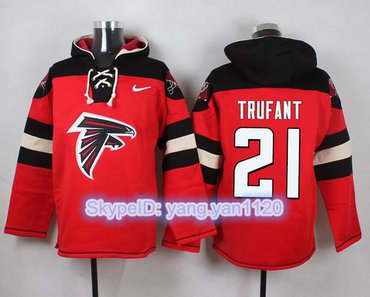 Nike Falcons #21 Desmond Trufant Red Player Pullover NFL Hoodie