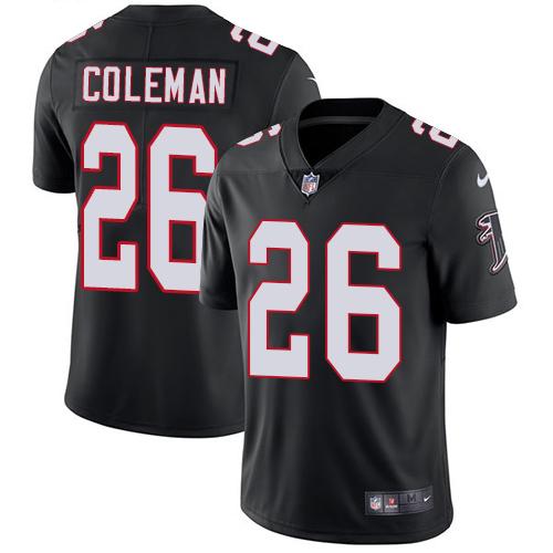 Nike Falcons #26 Tevin Coleman Black Alternate Youth Stitched NFL Vapor Untouchable Limited Jersey Nike Falcons #26 Tevin Coleman Black Alternate Youth Stitched NFL Vapor Untouchable Limited Jersey