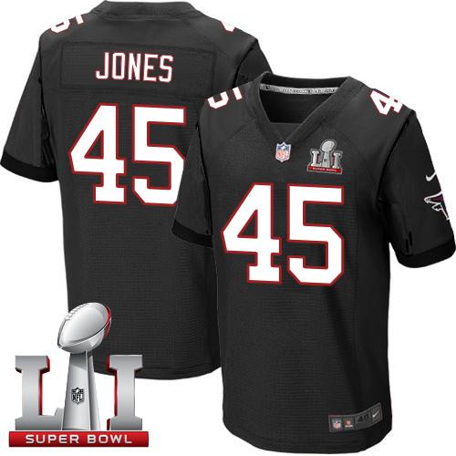 Nike Falcons #45 Deion Jones Black Alternate Super Bowl LI 51 Men's Stitched NFL Elite Jersey