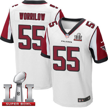Nike Falcons #55 Paul Worrilow White Super Bowl LI 51 Men's Stitched NFL Elite Jersey