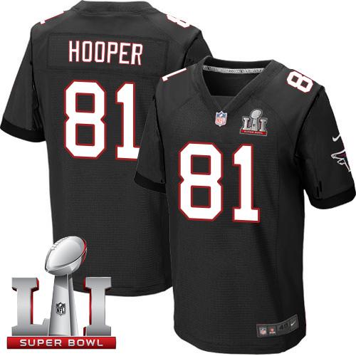 Nike Falcons #81 Austin Hooper Black Alternate Super Bowl LI 51 Men's Stitched NFL Elite Jersey Nike Falcons #81 Austin Hooper Black Alternate Super Bowl LI 51 Men's Stitched NFL Elite Jersey